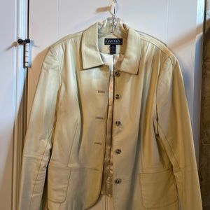 Harold’s cream leather jacket-size 14-no stains or marks-like new condition